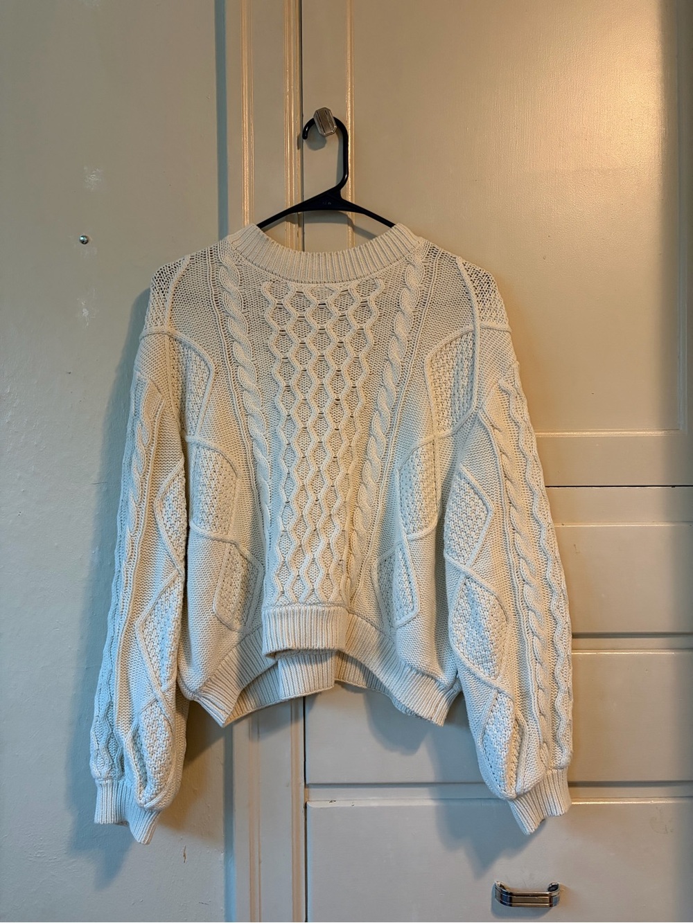 Wrangled White Cable Knit Women’s Sweater